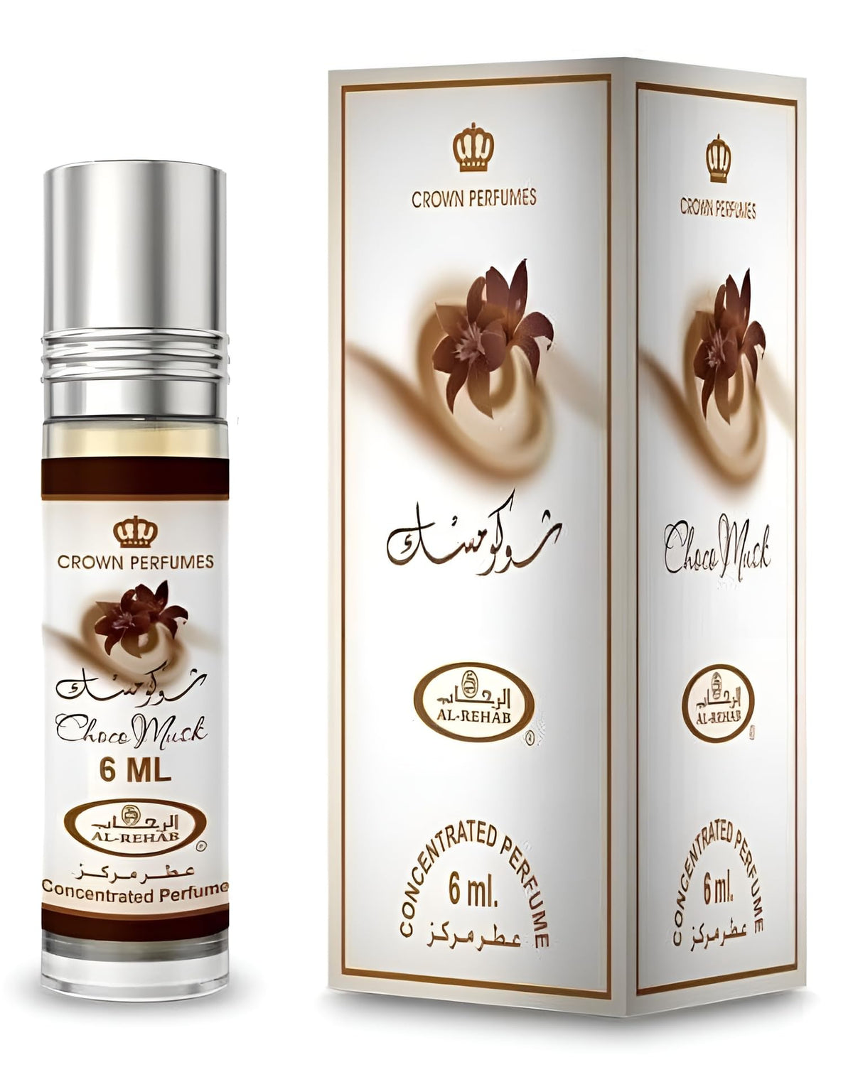 Al-Rehab Choco Musk rollerball packaging and label
