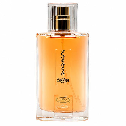 Al-Rehab French Coffee EDP 50ml front view in metallic brown bottle