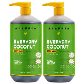 Alaffia Everyday Coconut Body Wash 2-Pack front view 32 Oz bottles