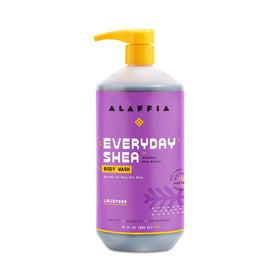 Alaffia EveryDay Shea Body Wash 32 Fl Oz Lavender front view