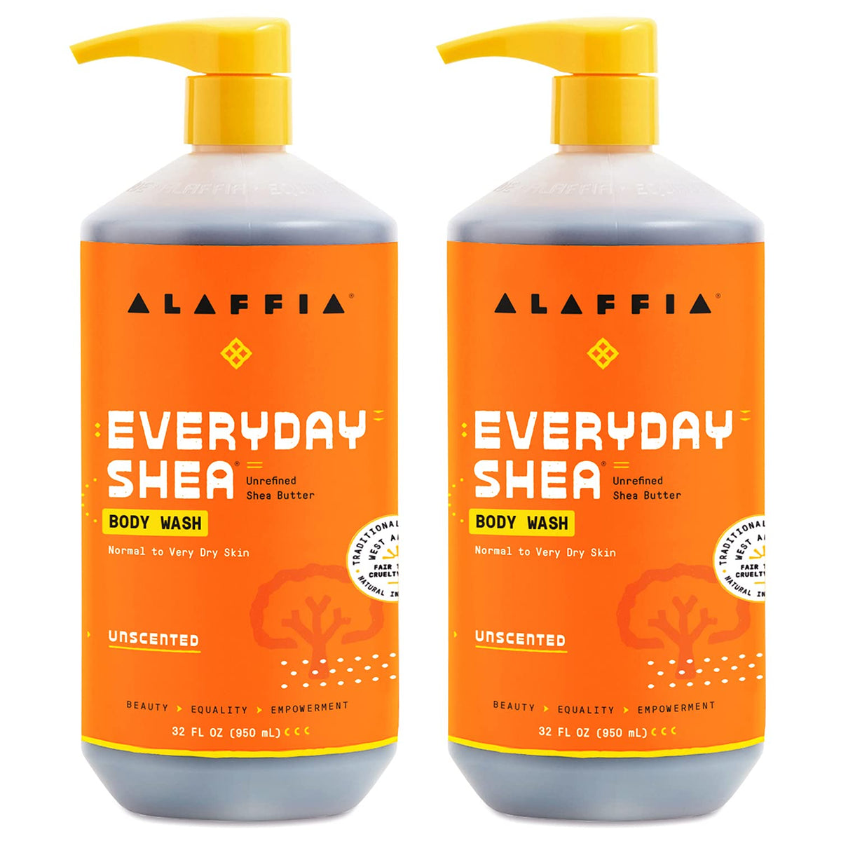 Alaffia Everyday Shea Unscented Body Wash 32 Oz front view