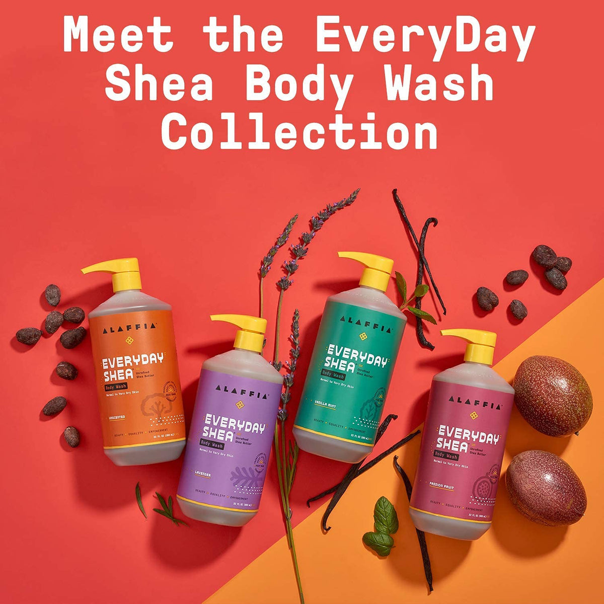 Alaffia Everyday Shea Unscented Body Wash label close-up