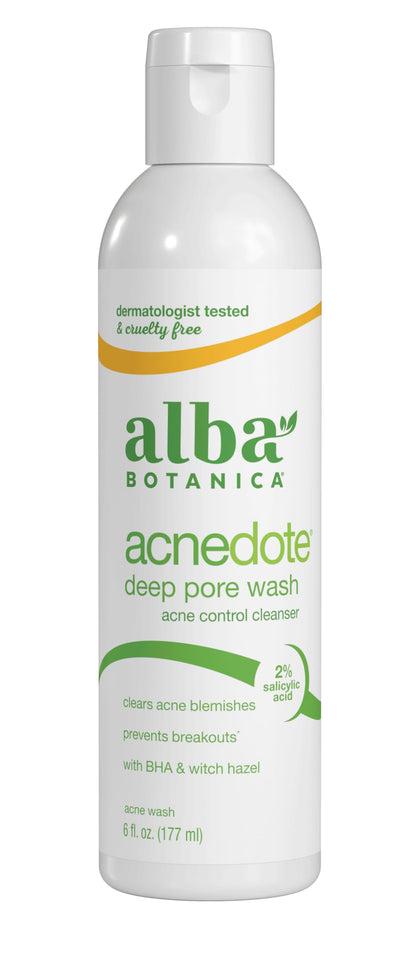 Alba Botanica Acnedote Maximum Strength Deep Pore Wash 6 oz front view