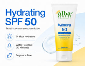 Alba Botanica Hydrating Sunscreen Lotion SPF 50 in a lifestyle setting
