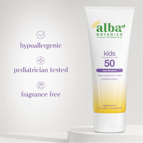 Alba Botanica Kids Sunscreen Lotion SPF 50 application on skin
