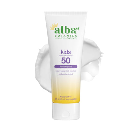 Alba Botanica Kids Sunscreen Lotion SPF 50 tube front view