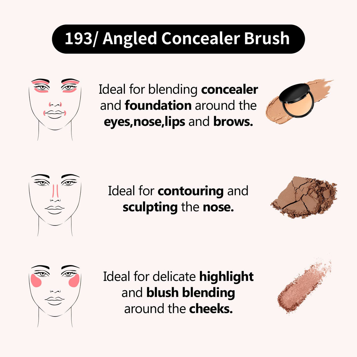 ALBEAUT 193 Concealer Brush in reusable case