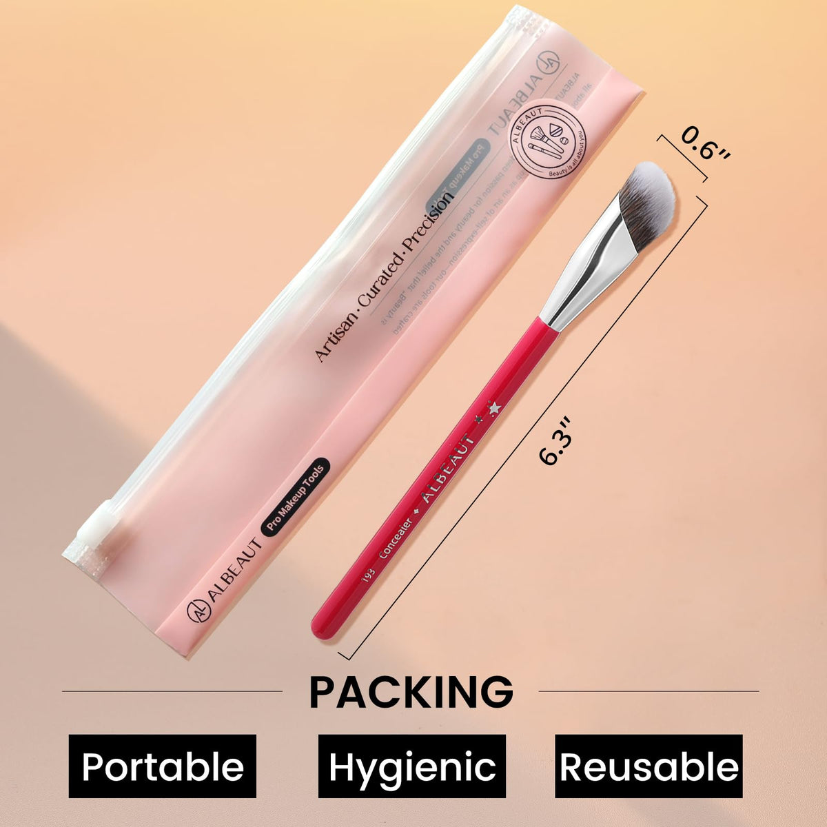 ALBEAUT 193 Concealer Brush with setting spray and makeup products