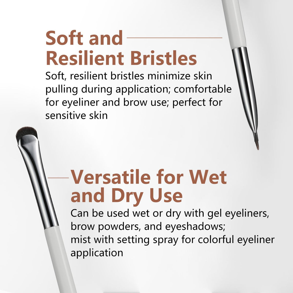 ALBEAUT Crescent Eyeliner Brush with gel eyeliner application