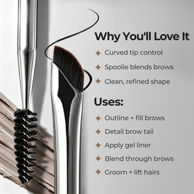 ALBEAUT Dual-Ended Eyeliner Brush & Brow Brush spiral comb detail