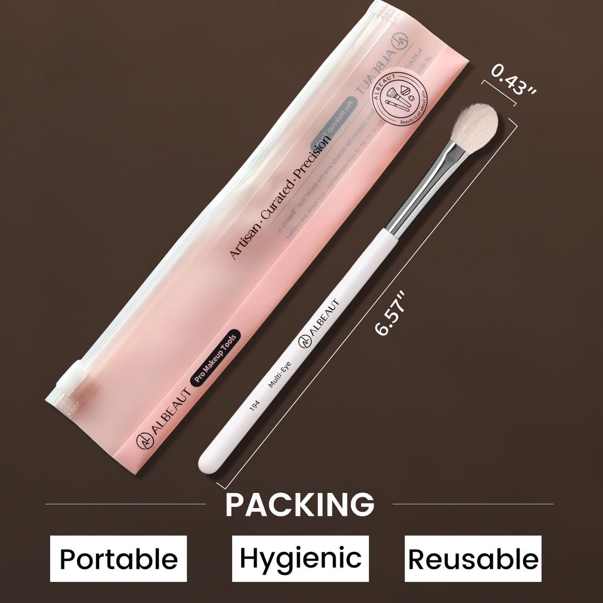 ALBEAUT Eyeshadow Brush packaging displayed on a clean surface