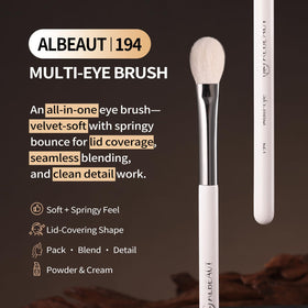 ALBEAUT Eyeshadow Brush showing the lid-covering profile for base application