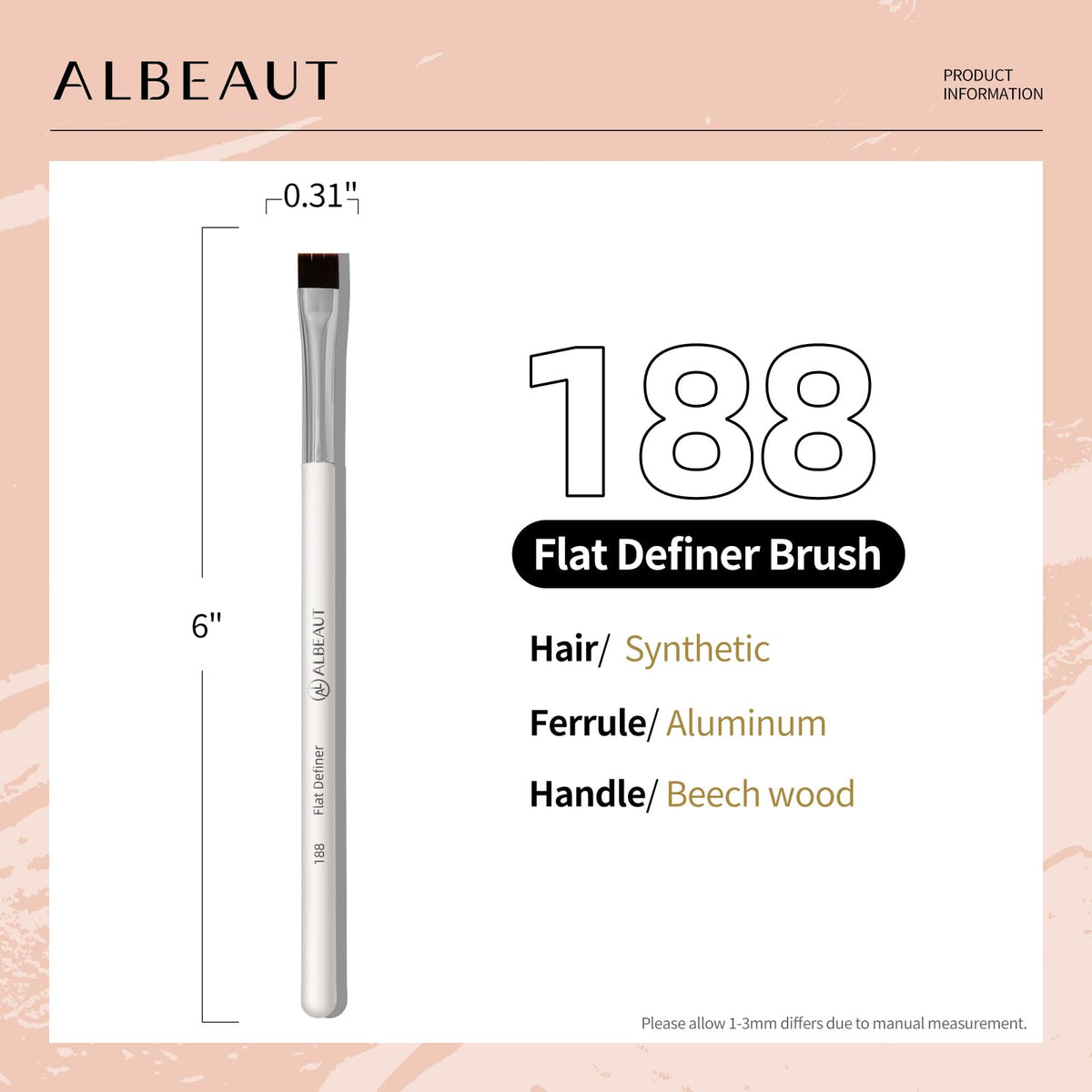 ALBEAUT Flat Eyebrow Concealer Brush on vanity table