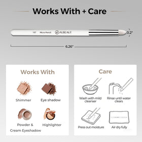 ALBEAUT Small Eyeshadow Brush 197 Micro Pencil on vanity