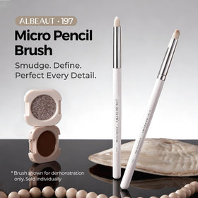 ALBEAUT Small Eyeshadow Brush 197 Micro Pencil with makeup palette