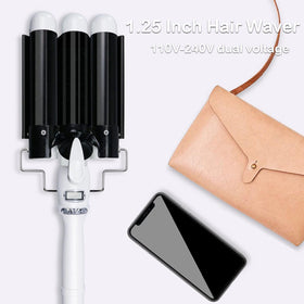 Aleath 3 Barrel Curling Iron demonstrating wave hairstyle