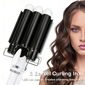 Aleath 3 Barrel Curling Iron side view showing three barrels