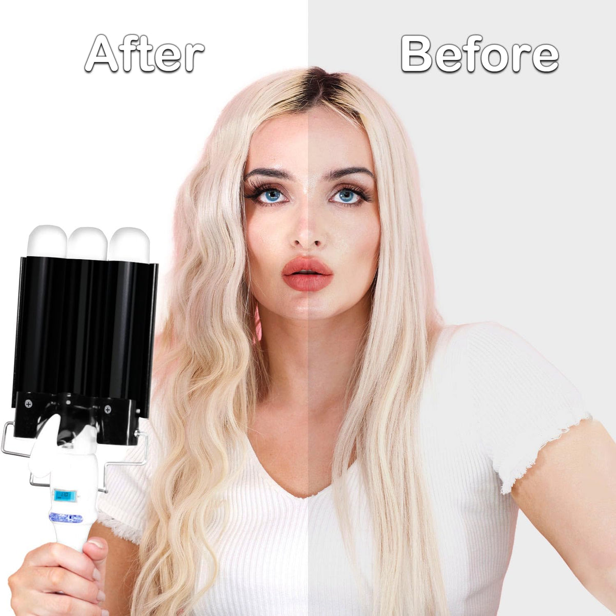 Aleath 3 Barrel Curling Iron with heat-resistant tips