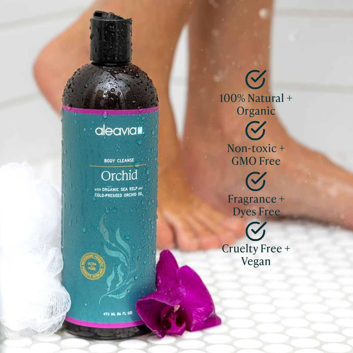Aleavia Body Cleanse 16 Oz back view showing ingredients