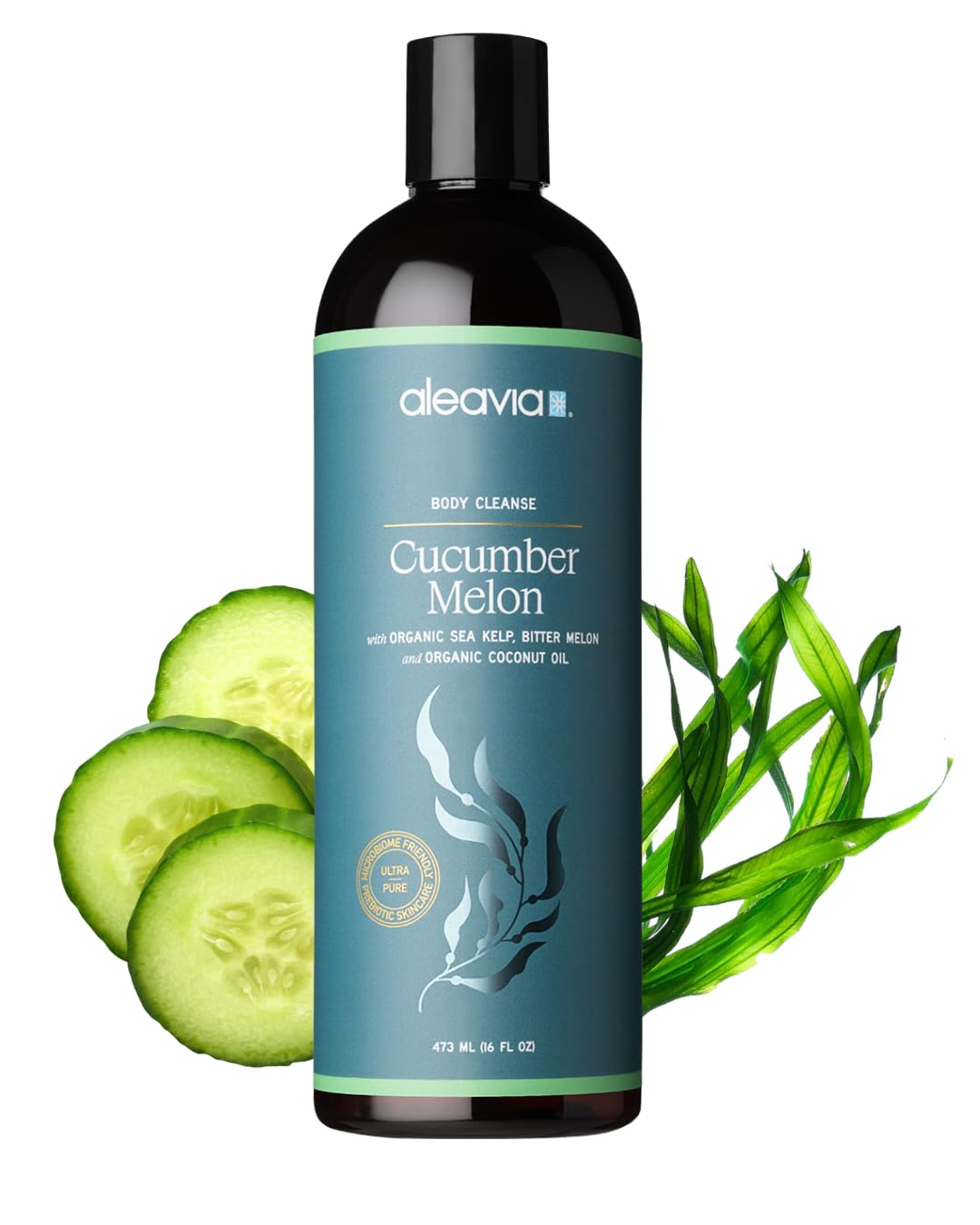 Aleavia Body Cleanse Organic Prebiotic Body Wash 16 Oz front view
