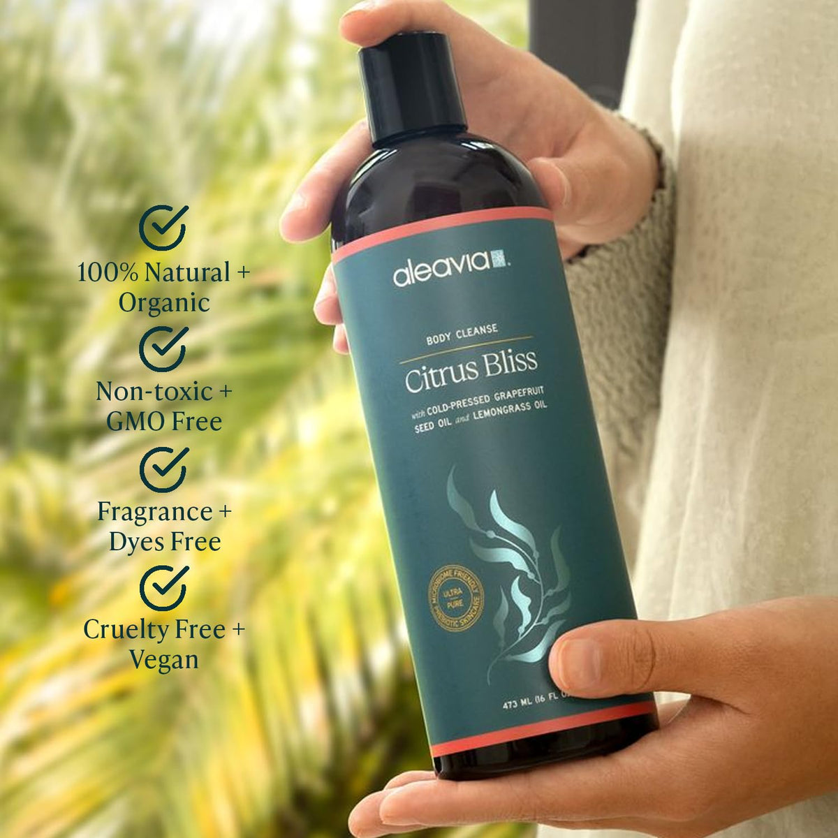 Aleavia Citrus Bliss Body Cleanse bottle with essential oils