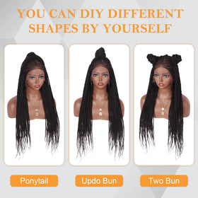 Alebery 13x6 Lace Front Box Braided Wig on model