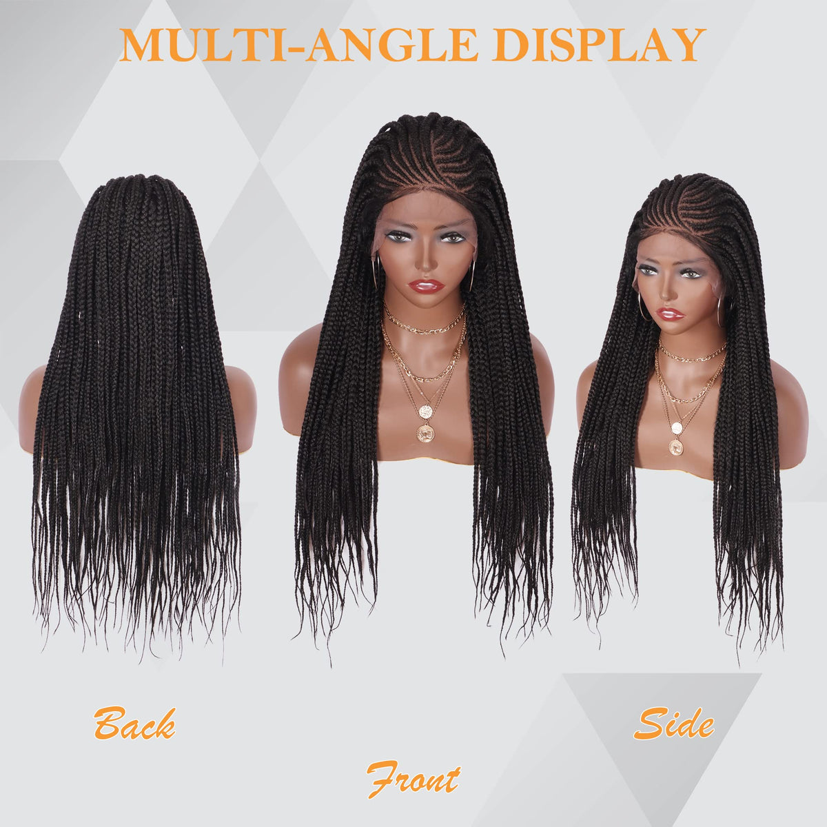 Alebery 13x6 Lace Front Box Braided Wig side view