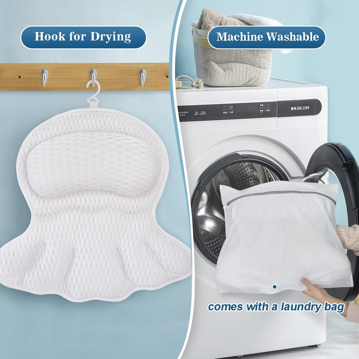 Aleponna Bath Pillow being used in a relaxing bath