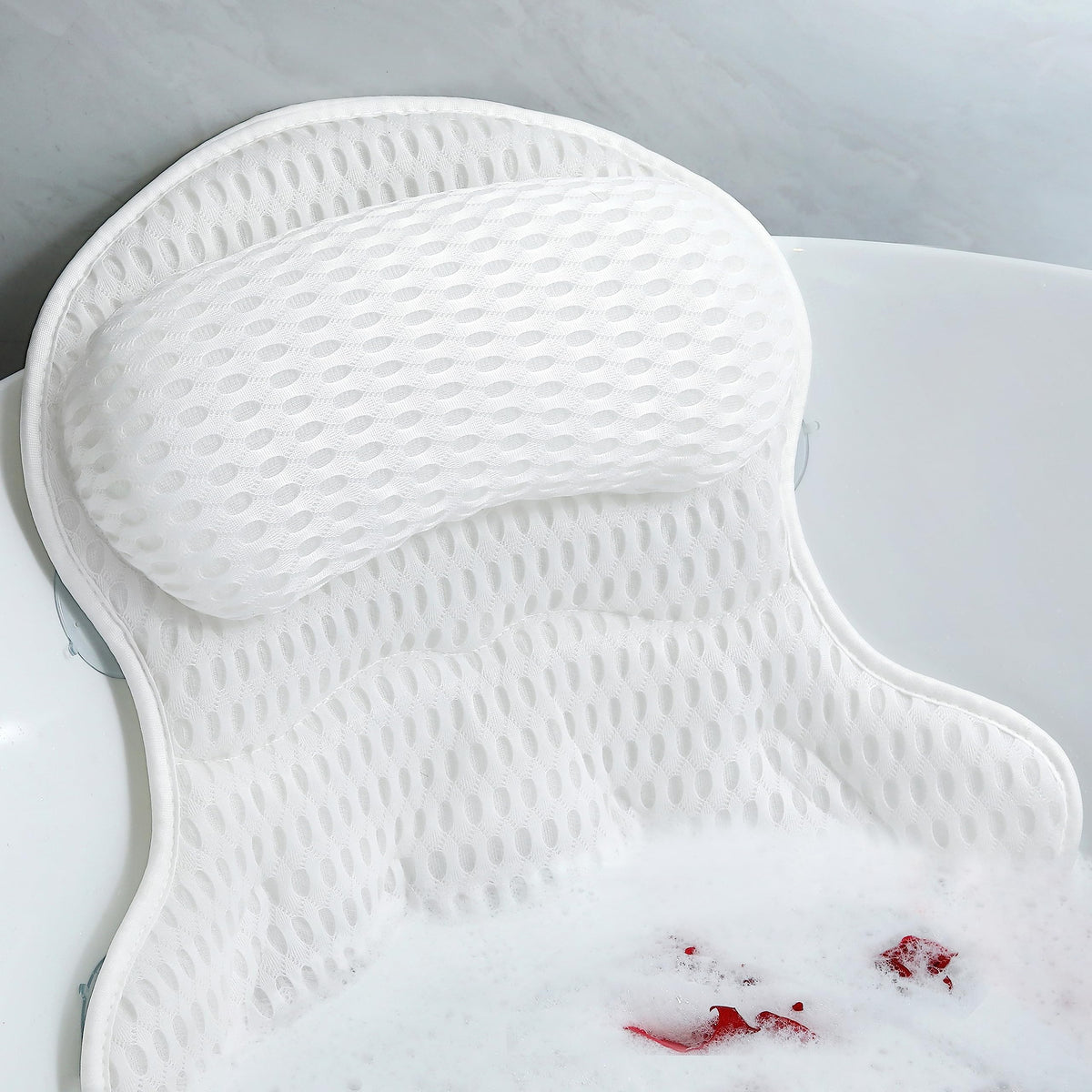 Aleponna Bath Pillow front view with ergonomic design