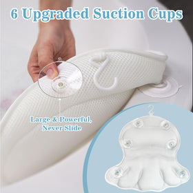 Aleponna Bath Pillow showcasing 6 suction cups