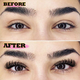 ALICE 280Pcs Wispy Individual Lashes applied on model's eyes
