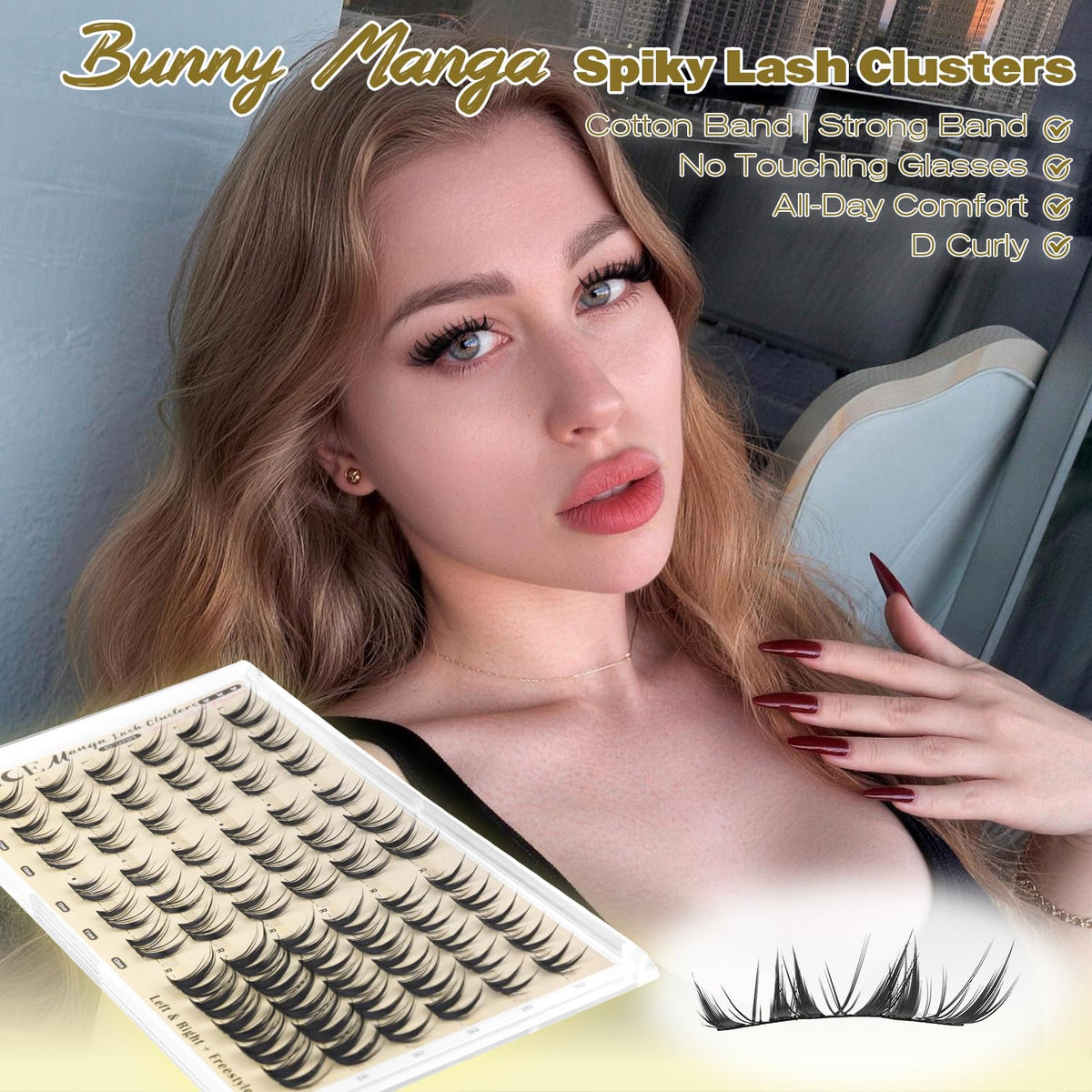 ALICE Bunny Lash Clusters showing individual lash clusters