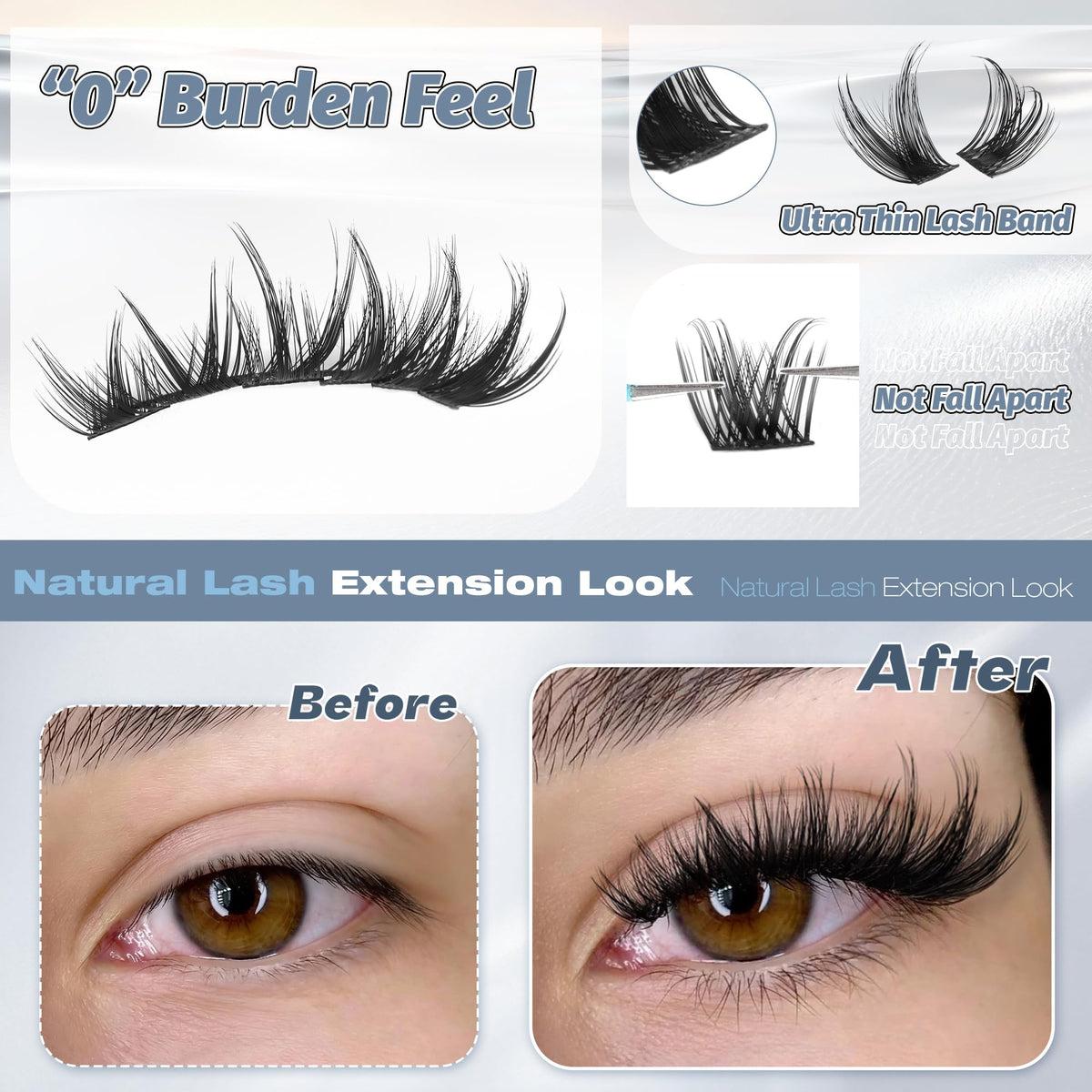 ALICE Lash Clusters applied on model's eyes