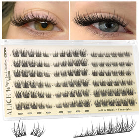 ALICE lash clusters displayed on a makeup table