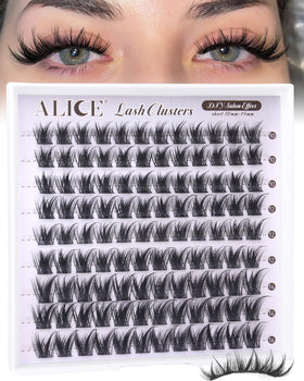 ALICE Lash Clusters front view showcasing 10-14mm length