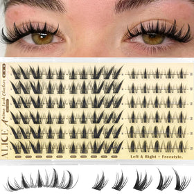 ALICE Lash Clusters front view with 10-14mm lengths