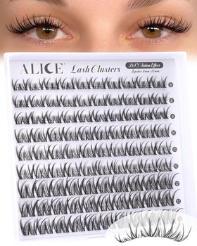 ALICE Lash Clusters front view with various lengths