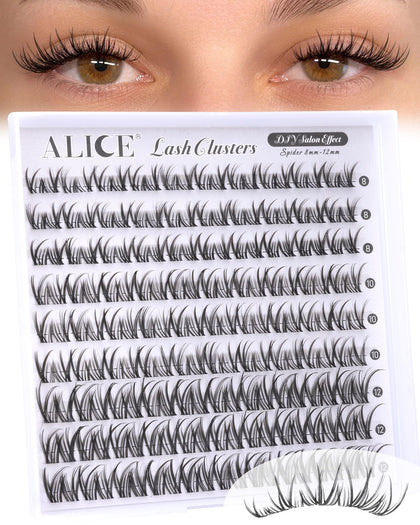 ALICE Lash Clusters front view with various lengths