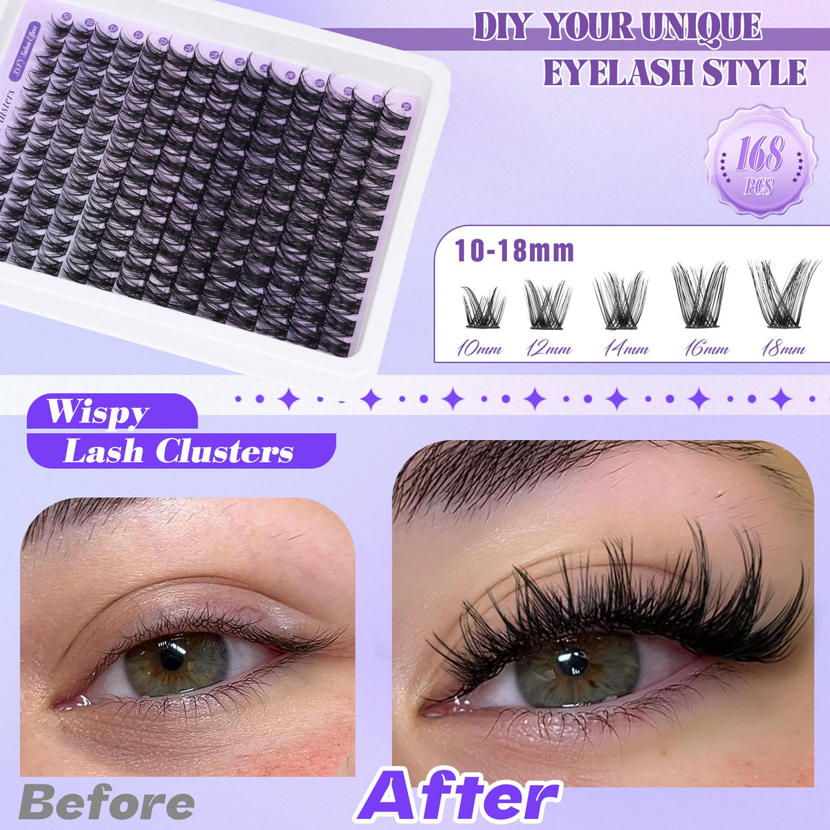 ALICE Lash Clusters Kit packaging with lash glue bond and seal