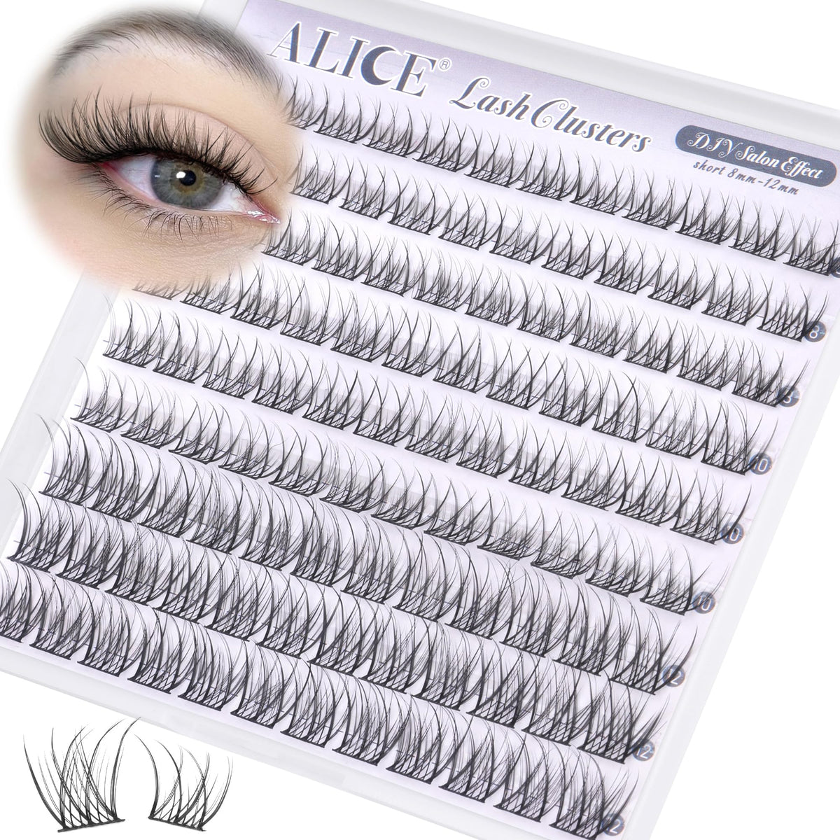 ALICE lash clusters with applicator tool