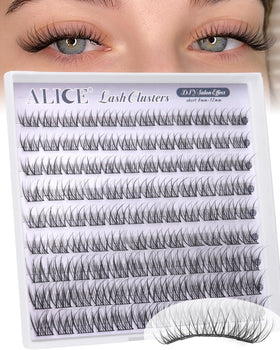 ALICE Natural Short Lash Clusters 8-12mm front view