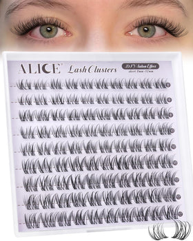 ALICE Natural Short Lash Clusters in hand for scale