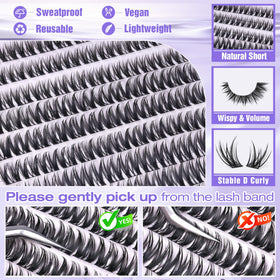 ALICE Short Lash Clusters 8-12mm application process