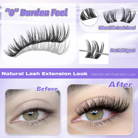 ALICE Short Lash Clusters 8-12mm close-up of lashes