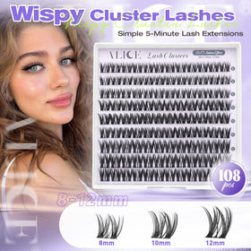 ALICE Short Lash Clusters 8-12mm on a model