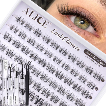 ALICE Short Lash Clusters Kit front view with 8-12mm clusters