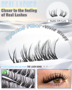 ALICE Spider Breeze Lash Clusters displayed next to makeup tools