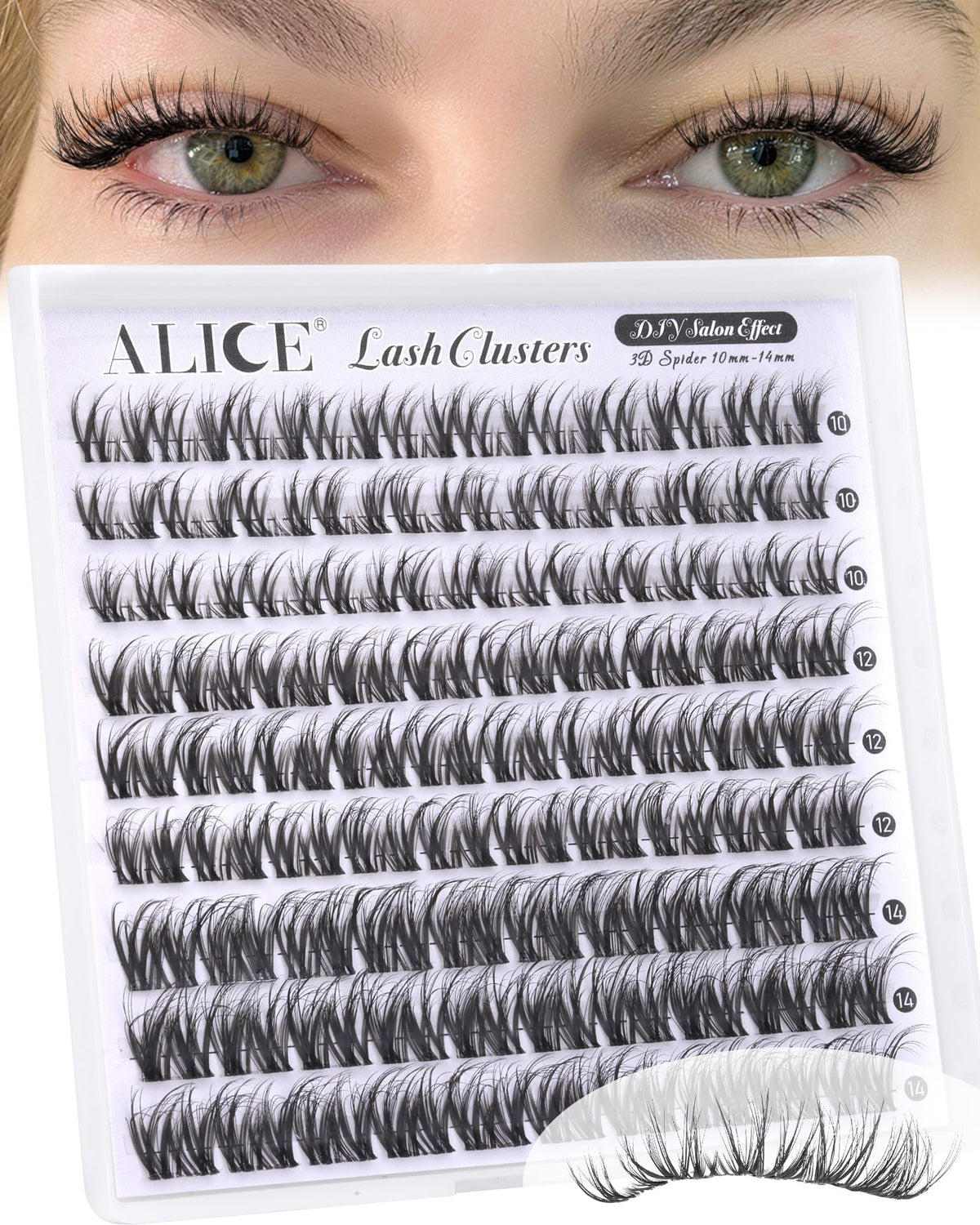 ALICE Spider Breeze Lash Clusters front view with natural volume