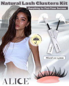 ALICE Wispy Eyelash Clusters Kit showing different lash lengths
