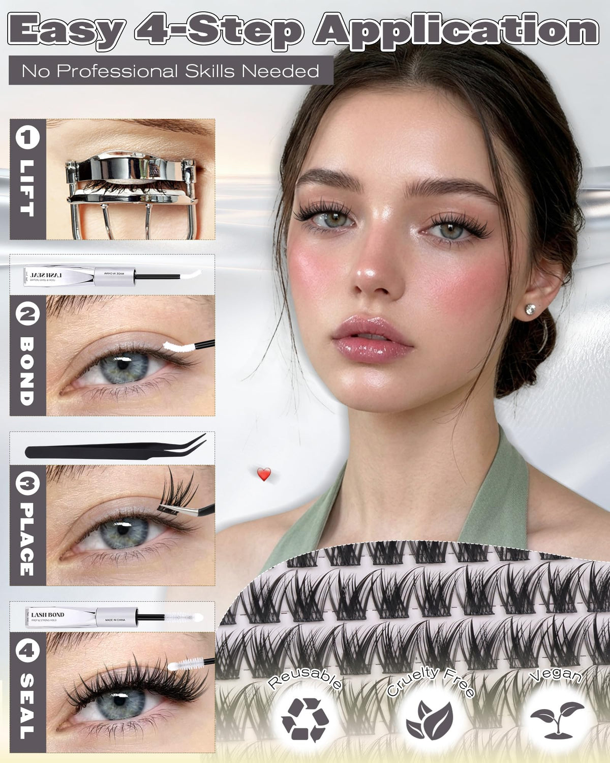 ALICE Wispy Lash Clusters Kit close-up of thin band